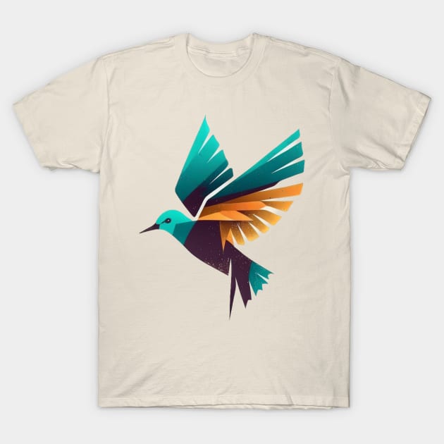 Paradise Bird - Geometric bird design for the environment T-Shirt by Greenbubble